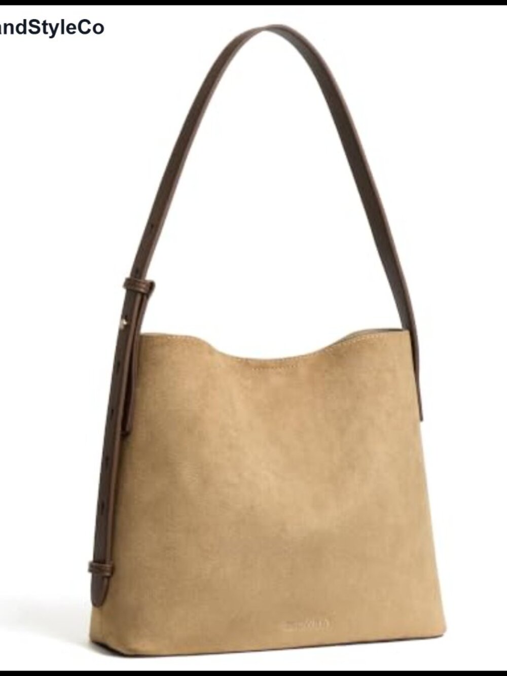 Vegan Suede Bucket Bag Hobo Purse Shoulder Bag Snap Closure